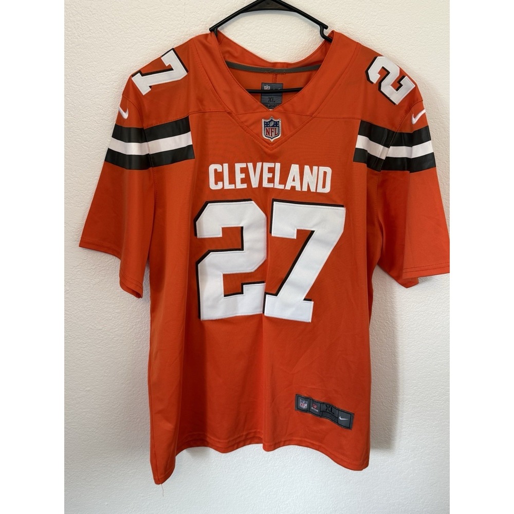 Nike Cleveland Browns Kareem Hunt 27 Jersey Mens XL Orange Stitched NFL Football